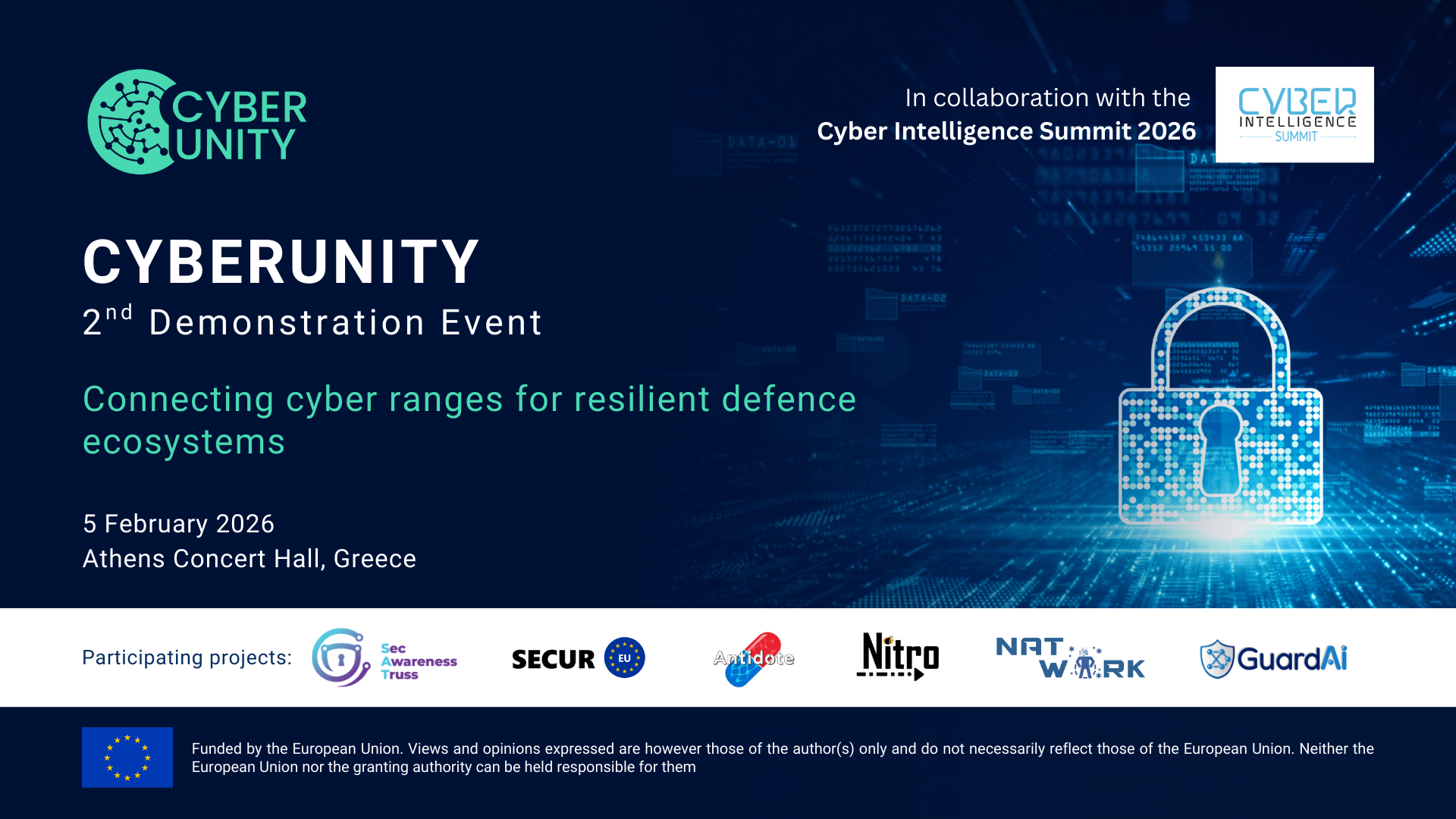 Discover the Agenda of the CYBERUNITY 2nd Demonstration Event